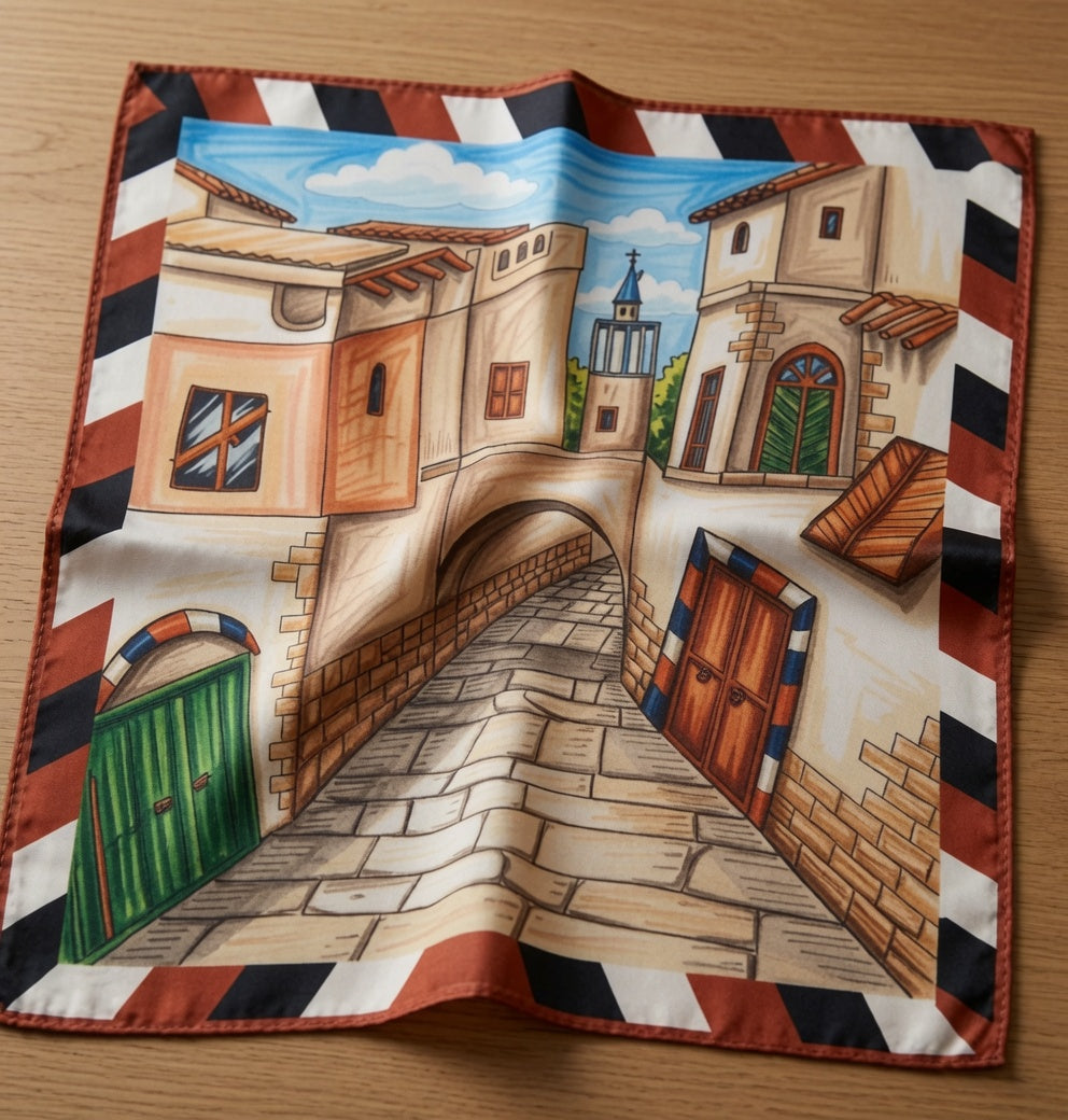 TB Silk Scarf inspired by Damascus architecture