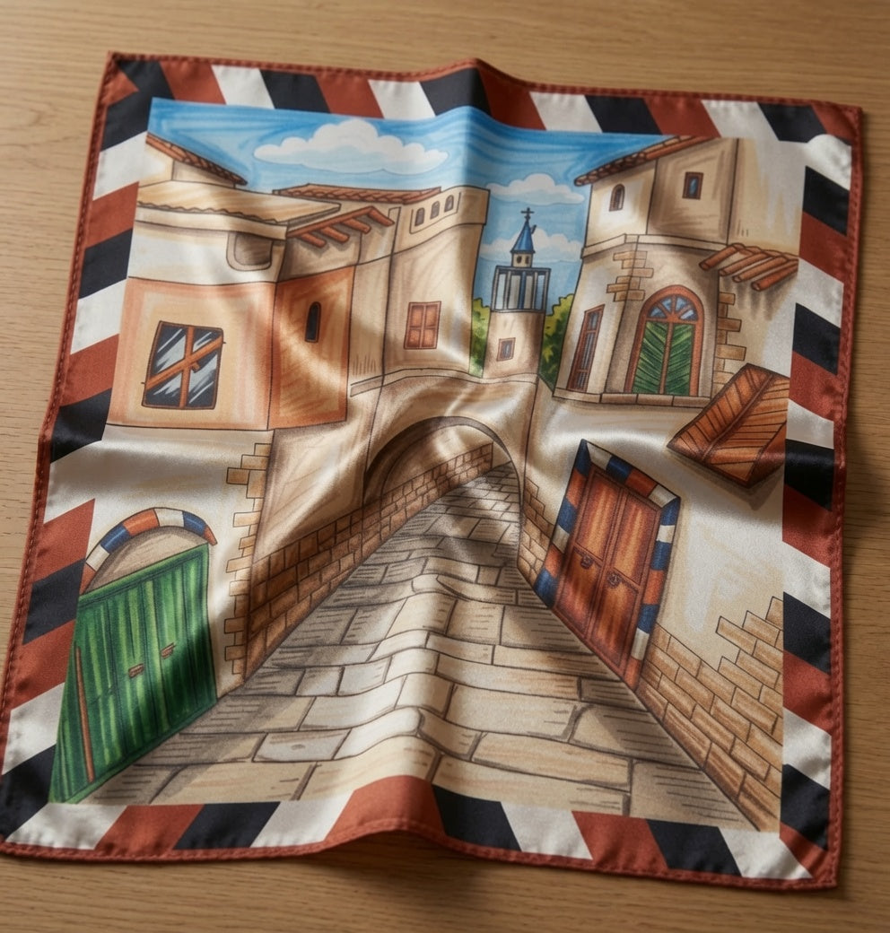 TB Silk Scarf inspired by Damascus architecture